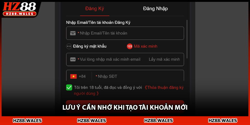 Lưu ý cần nhớ khi tạo tài khoản mới